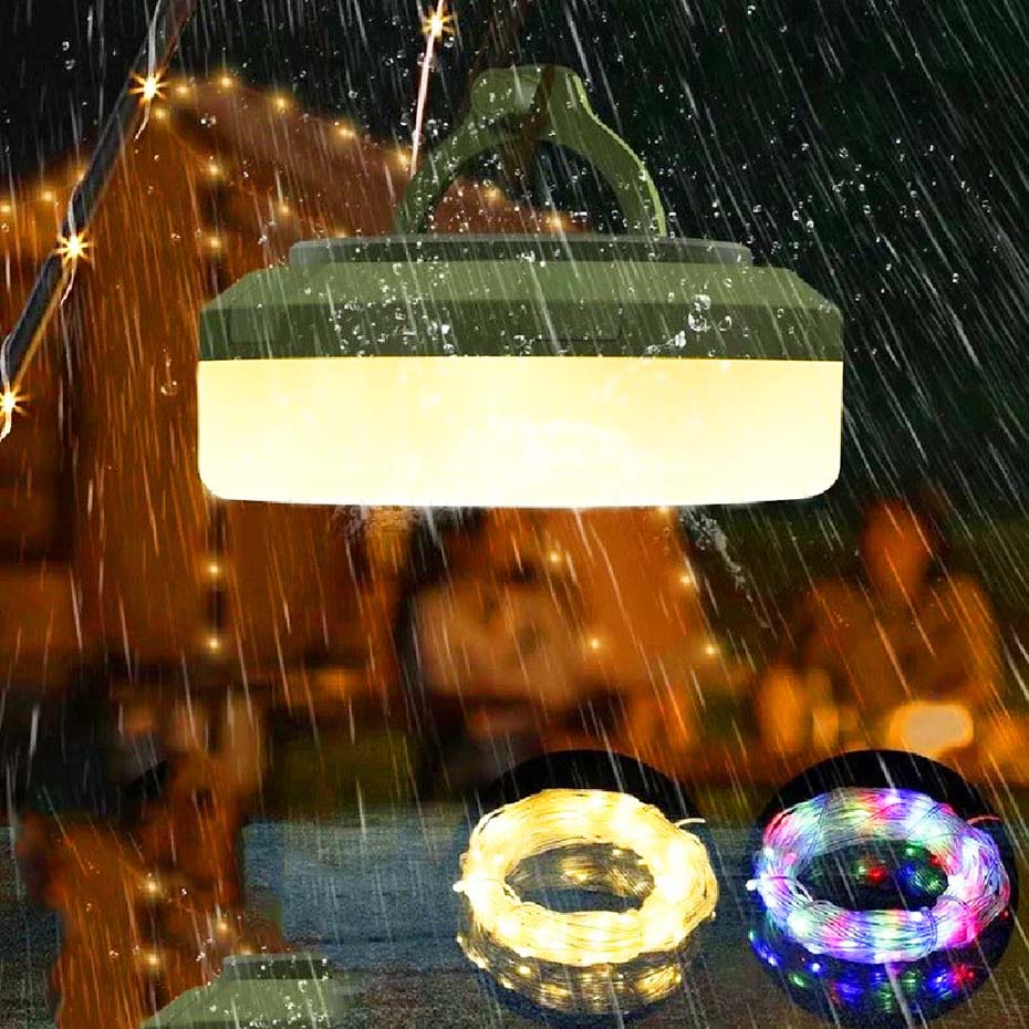 قیمت چراغ شارژی ریسه ای مدل Camping Lights MY-618RGB+W سبز