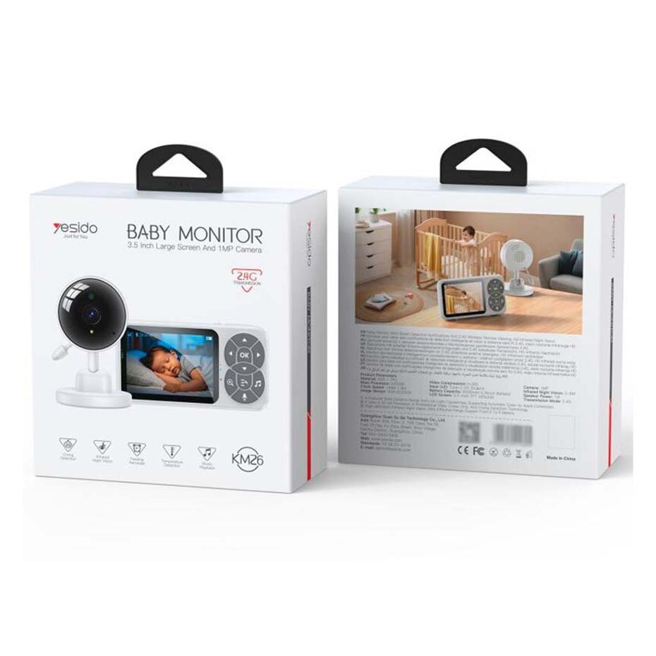 خرید دوربین و مانیتور کنترل کودک یسیدو مدل YESIDO KM26 BABY MONITOR