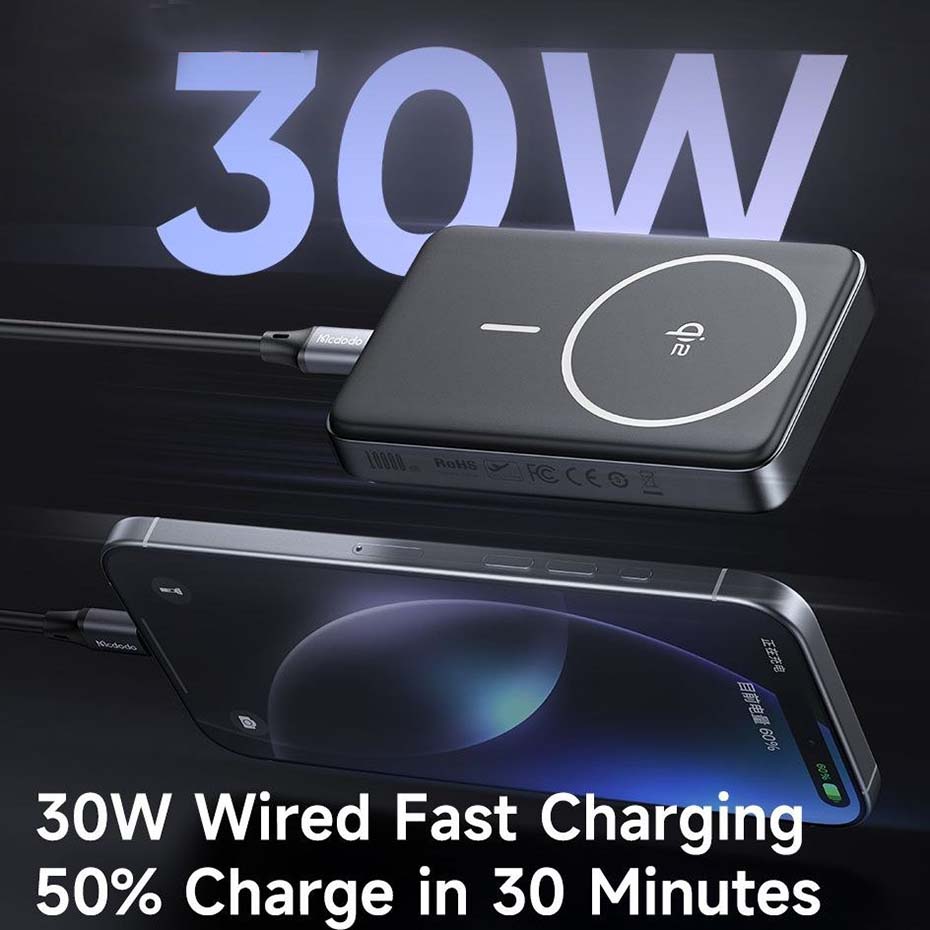 قیمت پاور بانک وایرلس مکدودو مدل MCDODO MC-781 10000mAh 30W