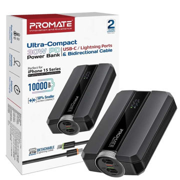 خرید پاوربانک شارژ سریع پرومیت مدل PROMATE NEO-10UNI 10000mAh 30W مشکی