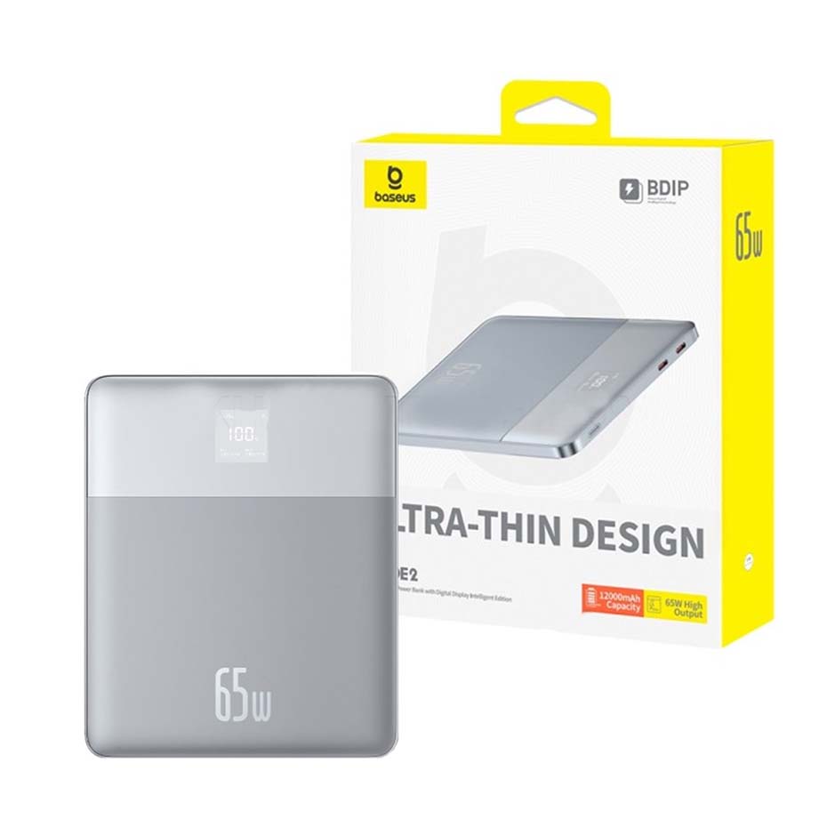 خرید پاوربانک بیسوس مدل BASEUS BLADE2 P10063801733-00 12000mAh 65W مخصوص لپ تاپ نقره ای