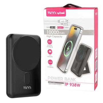 خرید پاوربانک تسکو مدل TSCO TP 938W 10000mAh 15W مشکی
