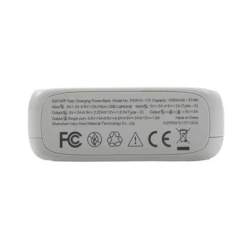مشخصات پاوربانک روموس مدل ROMOSS PSW10-172 10000mAh 22.5W
