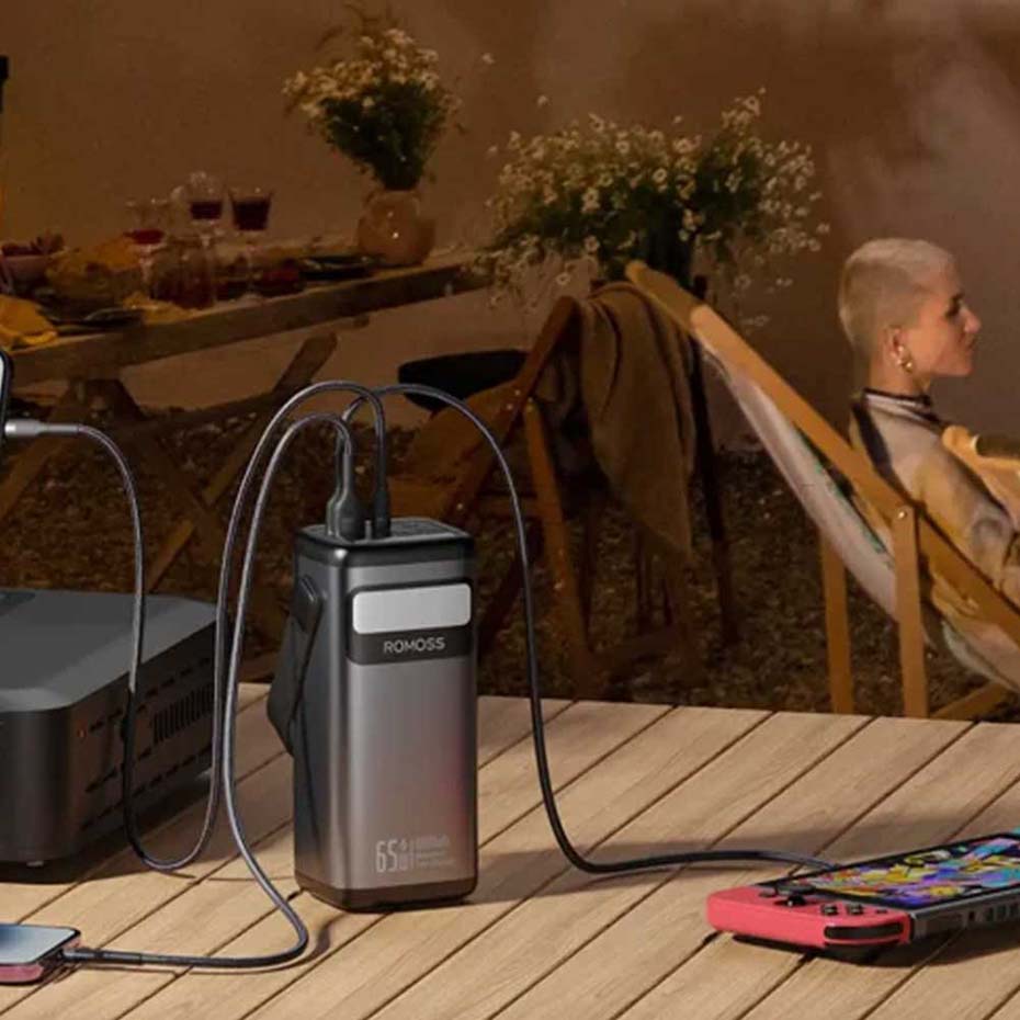 ابعاد پاوربانک روموس مدل ROMOSS PMT40-182 40000mAh 65W