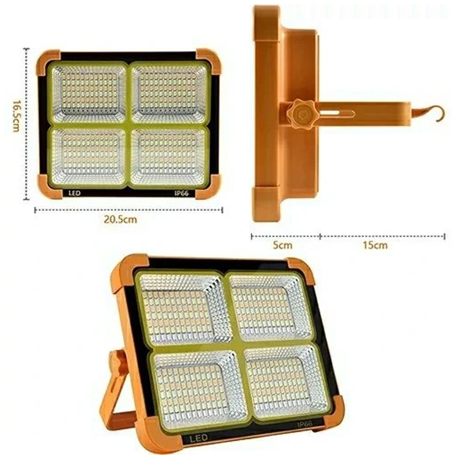 پرژکتور شارژی خورشیدی کیانگ مدل KY-200W ظرفیت ۲۰۰ وات