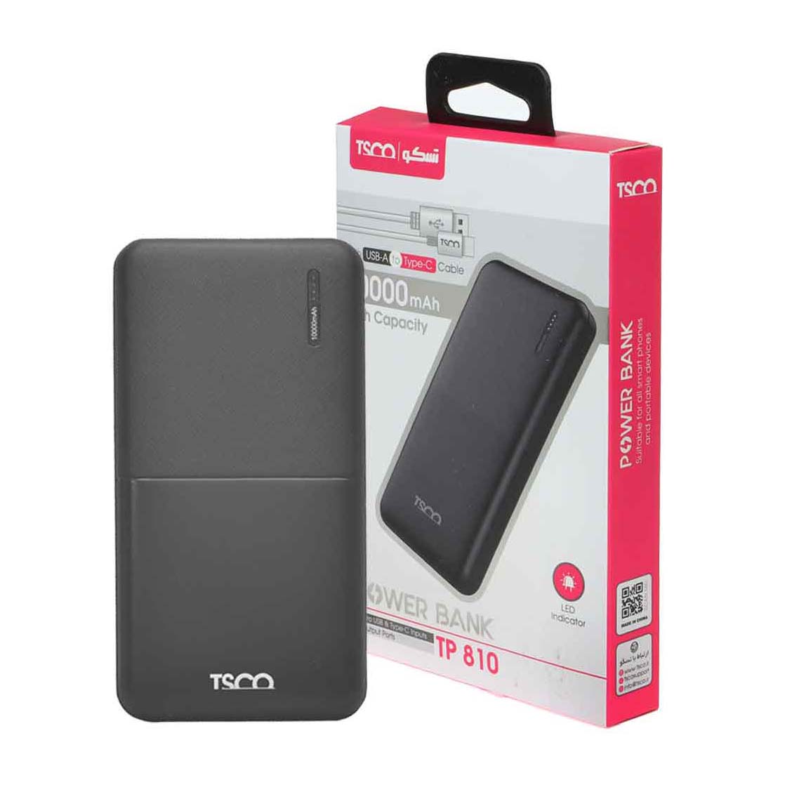 خرید پاوربانک تسکو مدل TSCO TP810 10000mAh 10.5W مشکی