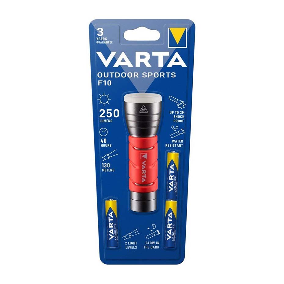 جعبه چراغ قوه وارتا مدل VARTA F10 قرمز