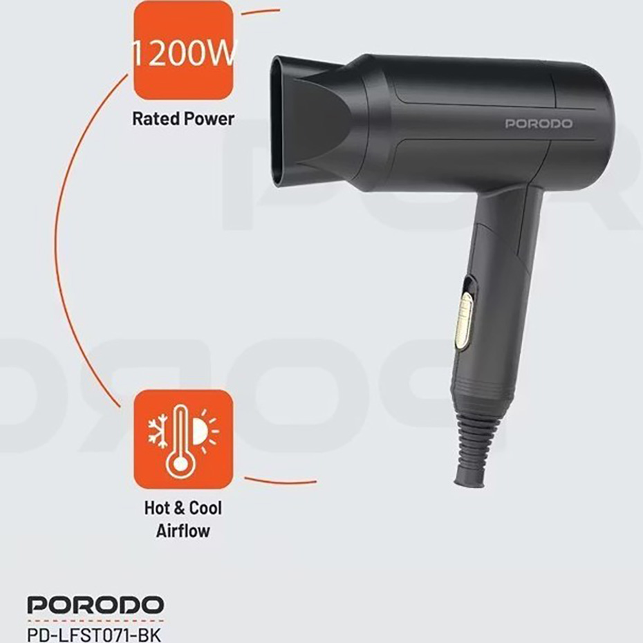 ابعاد سشوار پرودو مدل PORODO 1200W LFST071