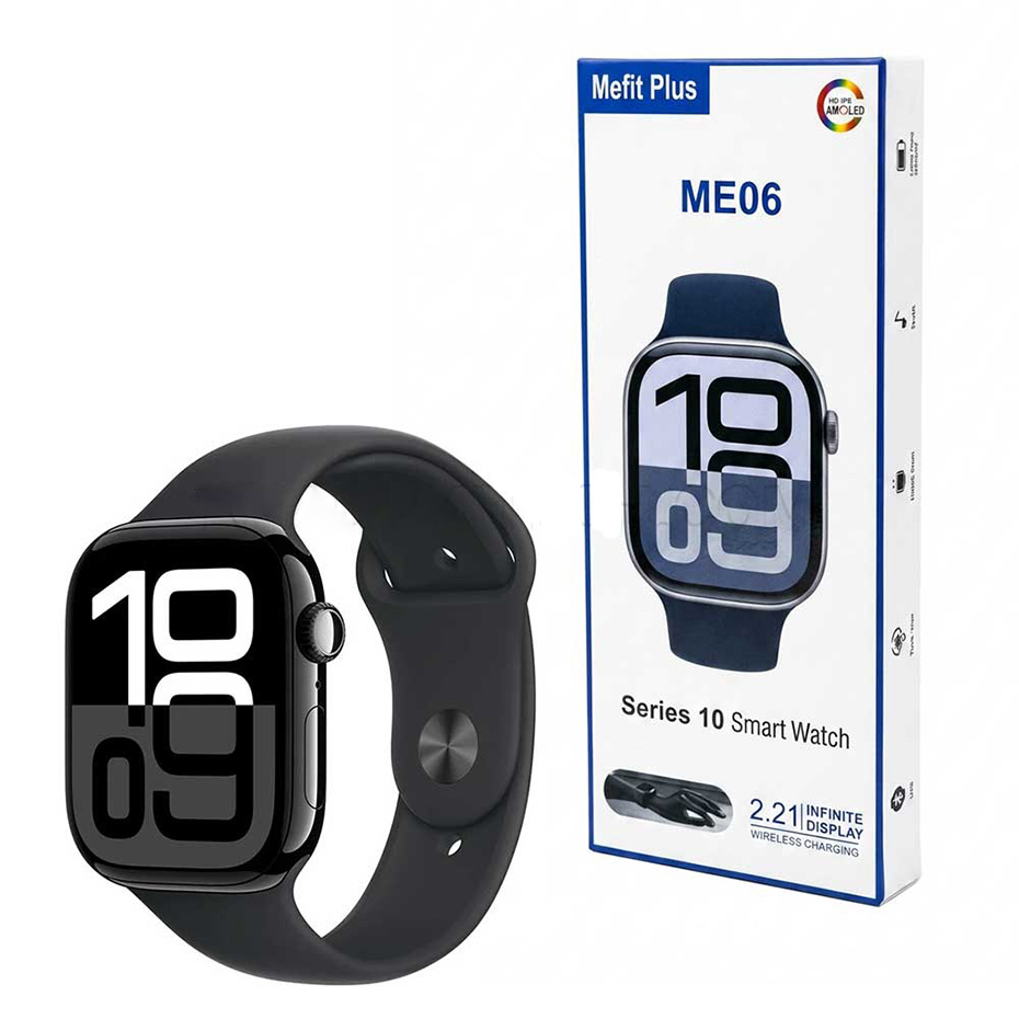 خرید ساعت هوشمند طرح اپل واچ سری 10 مدل Mefit Plus ME06 مشکی