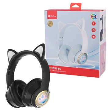 خرید هدست بی سیم پرووان مدل PROONE PHB3585 فانتزی گربه ای مشکی