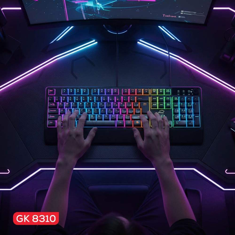 ابعاد کیبورد سیم دار گیمینگ تسکو مدل TSCO GK 8310 مشکی