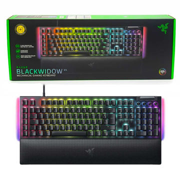 خرید کیبورد سیم دار گیمینگ ریزر مدل RAZER BLACKWIDOW V4 Green Switch