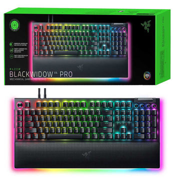 خرید کیبورد سیم دار گیمینگ ریزر مدل RAZER BLACKWIDOW V4 PRO مشکی