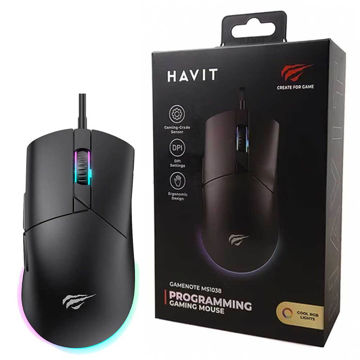 خرید ماوس سیم دار گیمینگ هویت مدل HAVIT MS1038 مشکی