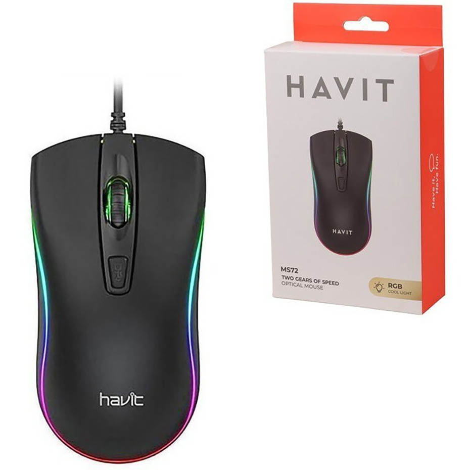 قیمت ماوس سیم دار گیمینگ هویت مدل HAVIT MS72 مشکی