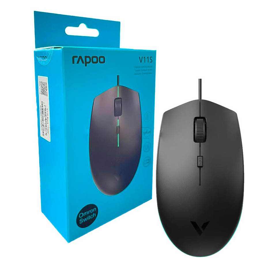 خرید ماوس سیم دار گیمینگ رپو مدل RAPOO V11S مشکی