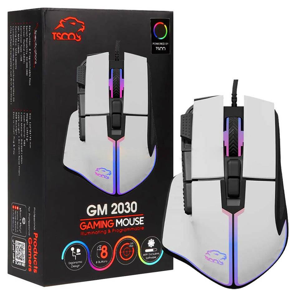 خرید ماوس سیم دار گیمینگ تسکو مدل TSCO GM 2030 سفید