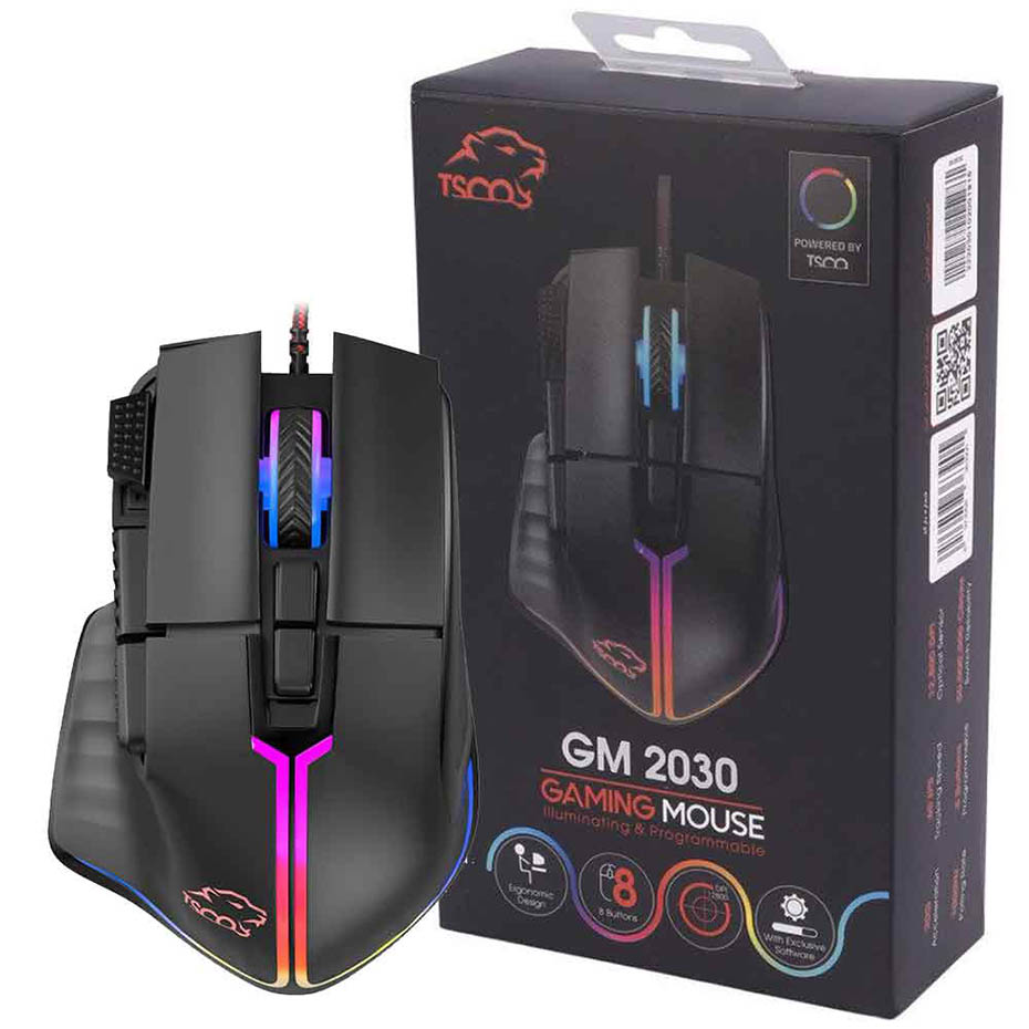 خرید ماوس سیم دار گیمینگ تسکو مدل TSCO GM 2030 مشکی