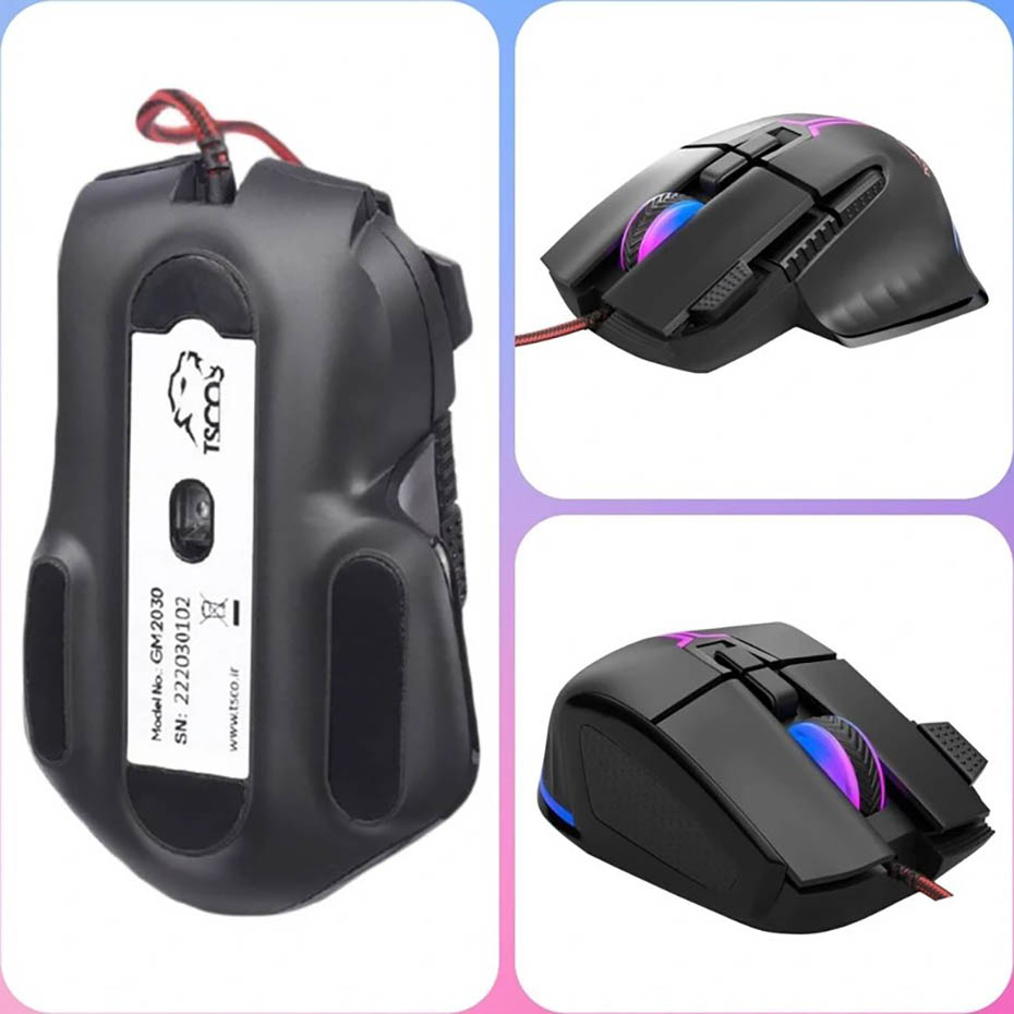 مشخصات ماوس سیم دار گیمینگ تسکو مدل TSCO GM 2030 مشکی