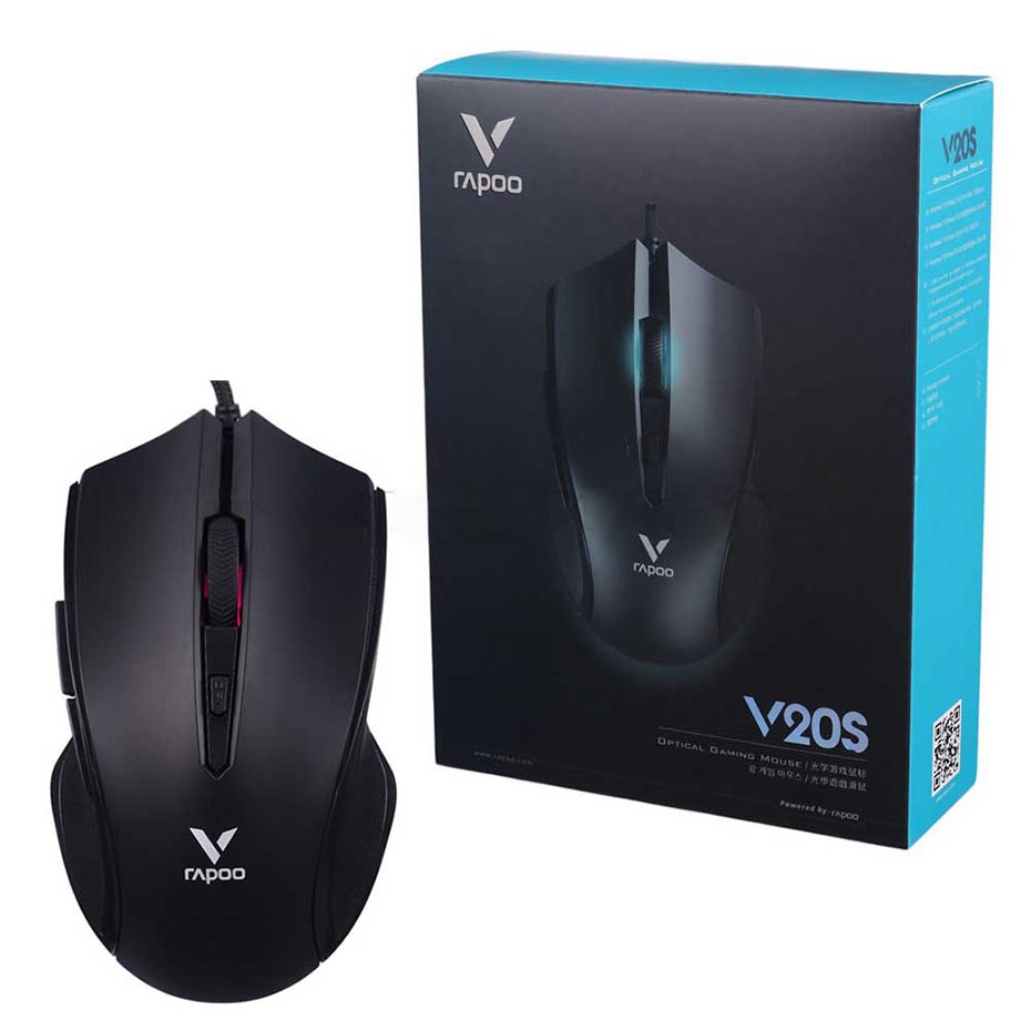 خرید ماوس سیم دار گیمینگ رپو مدل RAPOO V20S مشکی