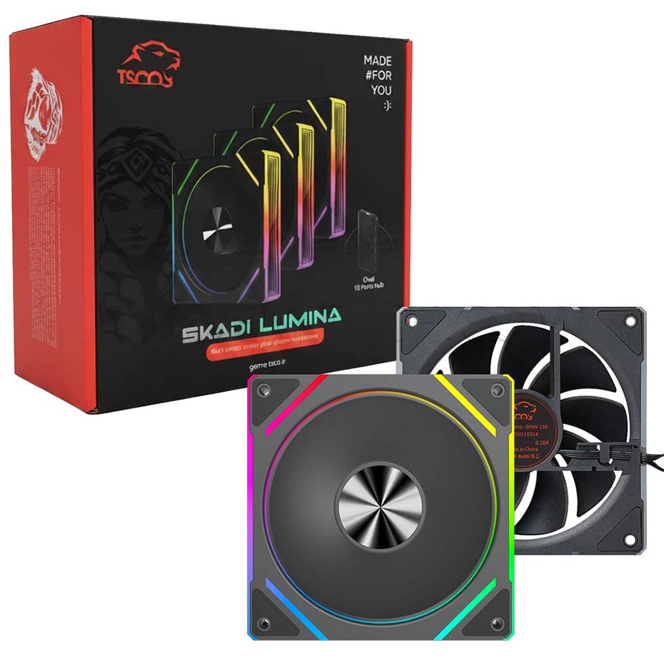 خرید فن کیس گیمینگ 3 عددی تسکو مدل TSCO GFAN310 مشکی