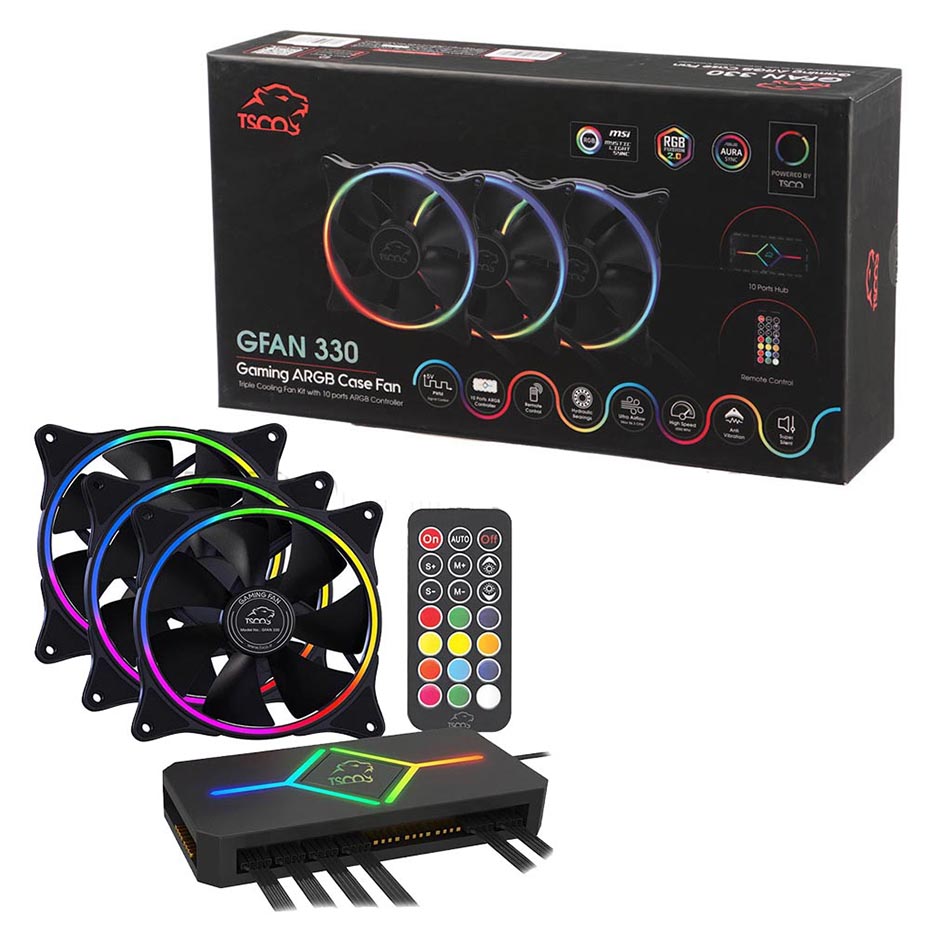 خرید فن کیس گیمینگ 3 عددی تسکو مدل TSCO GFAN 330