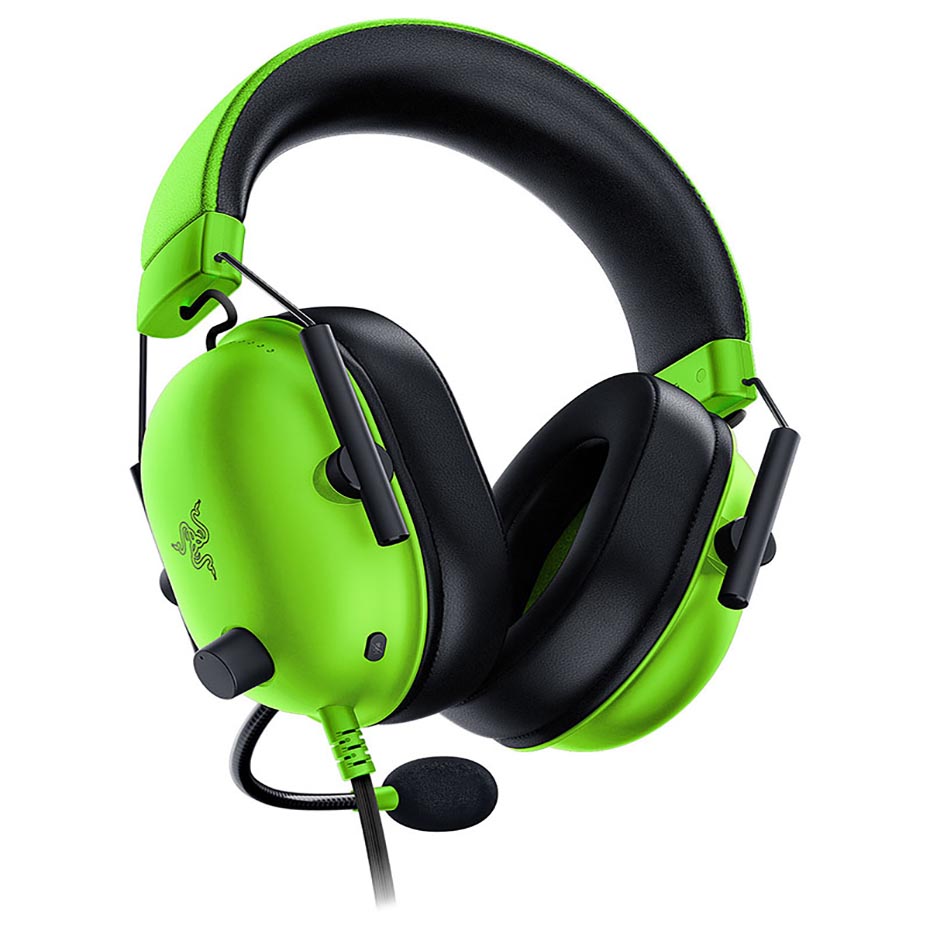 ابعاد هدست گیمینگ سیم دار ریزر مدل RAZER BlackShark V2 X سبز