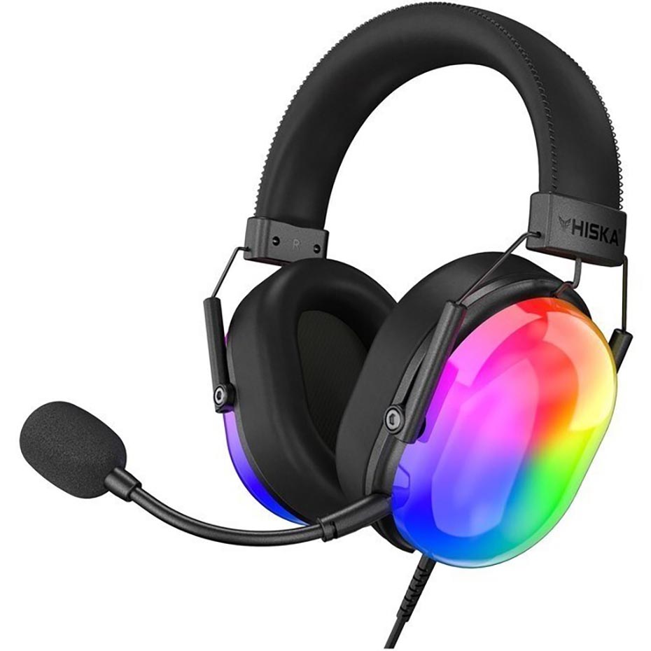 قیمت هدست سیم دار گیمینگ هیسکا مدل HISKA GHR-07 مشکی