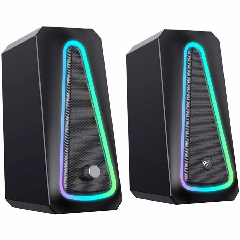 جزییات اسپیکر گیمینگ دوتکه لپ تاپ هویت مدل HAVIT SK208 PRO RGB Light مشکی