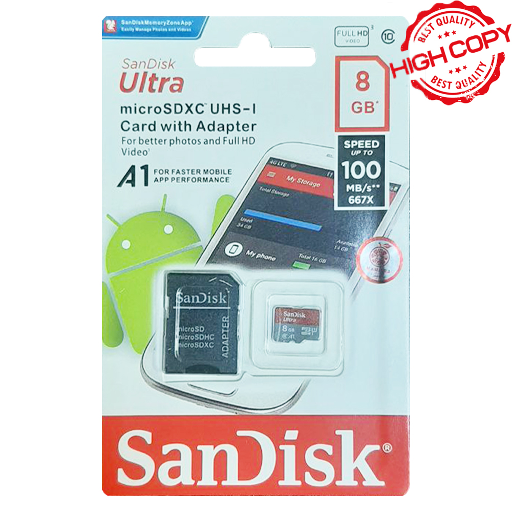 خرید رم سندیسک مدل SANDISK 100MB U1 C10 8G