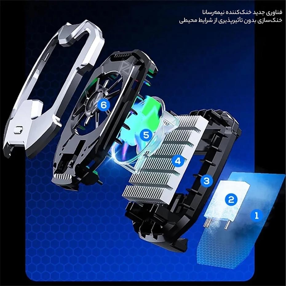 مشخصات فن خنک کننده موبایل مدل PHONE COOLER MEMO DLA8