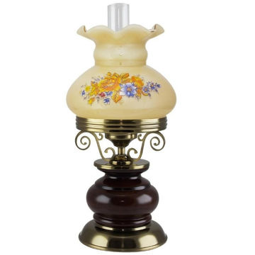 چراغ رومیزی تزئینی کلاسیک زرین پایه چوب راش کد TB-3001