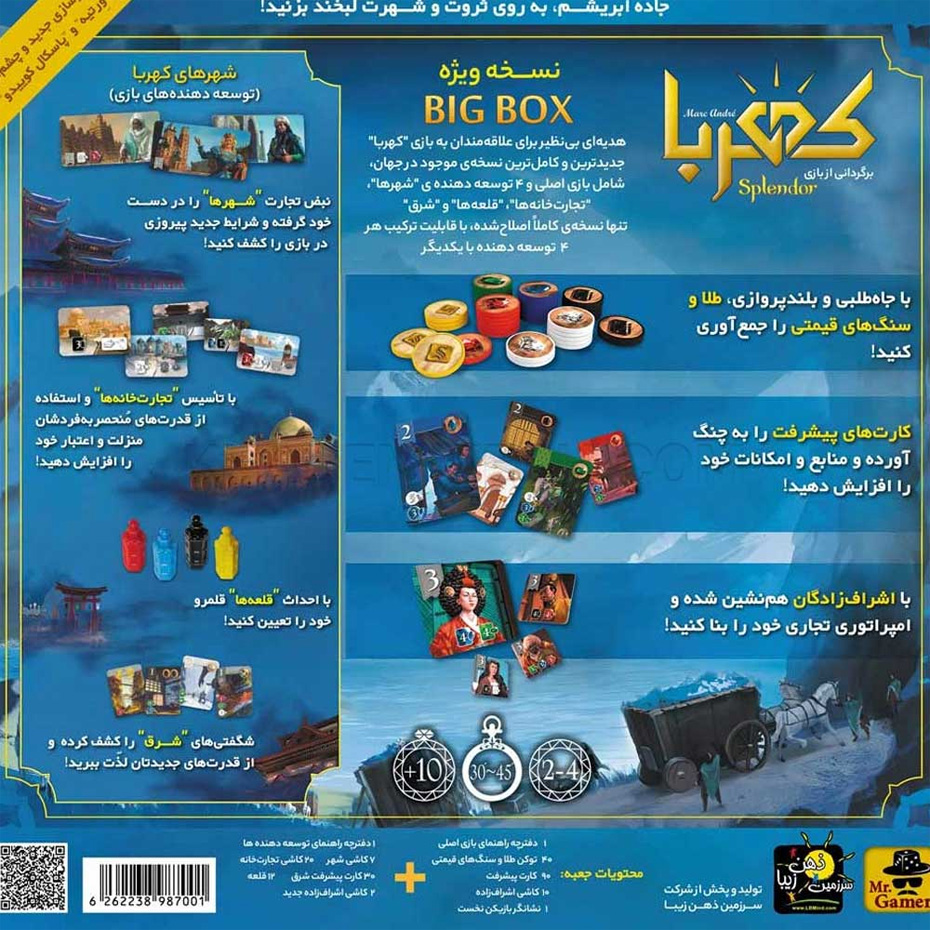 توضیحات بازی فکری ایرانی کهربا بیگ باکس Splendor Big Box