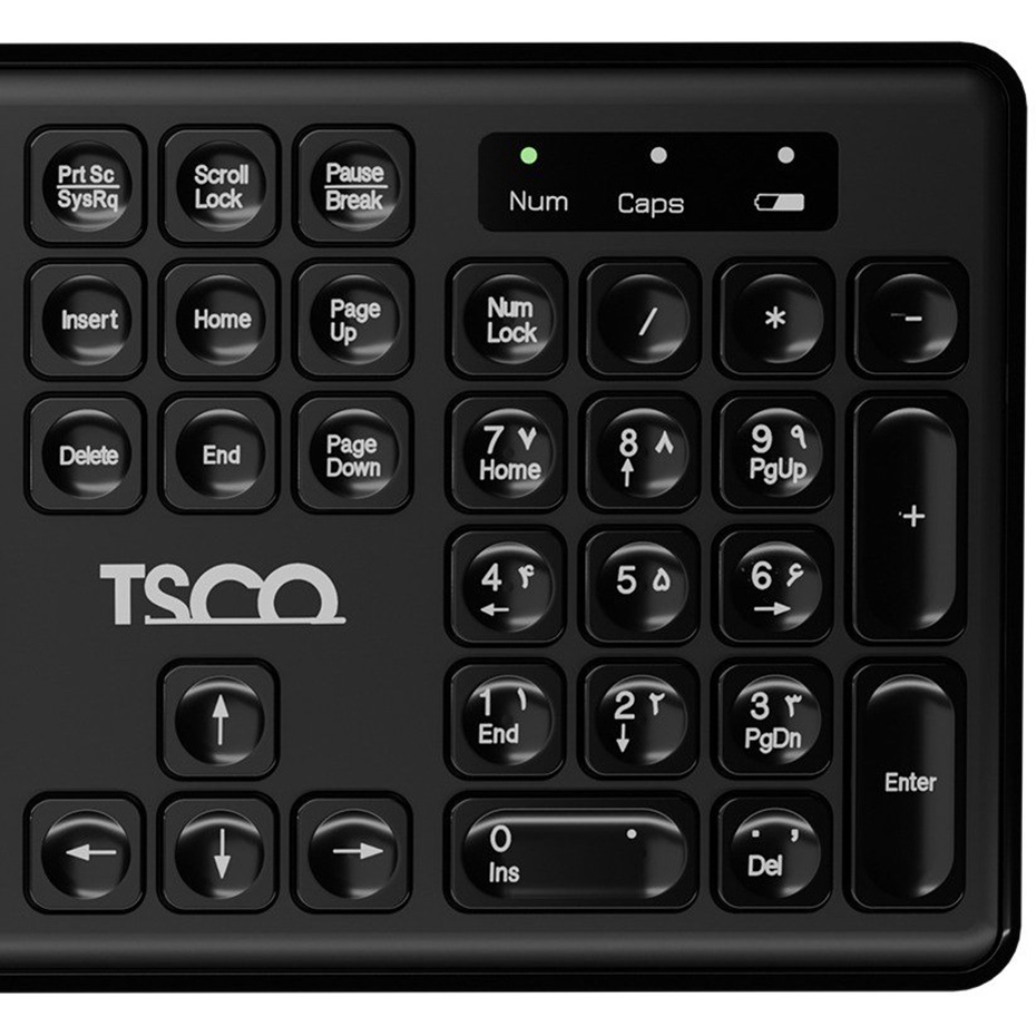 مشخصات کیبورد بی سیم تسکو مدل TSCO TK 7005 W مشکی