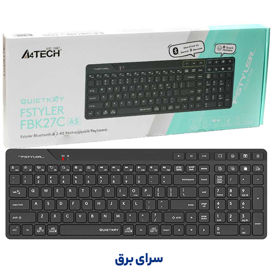 خرید کیبورد بی سیم ایفورتک مدل A4TECH FBK 27 C مشکی