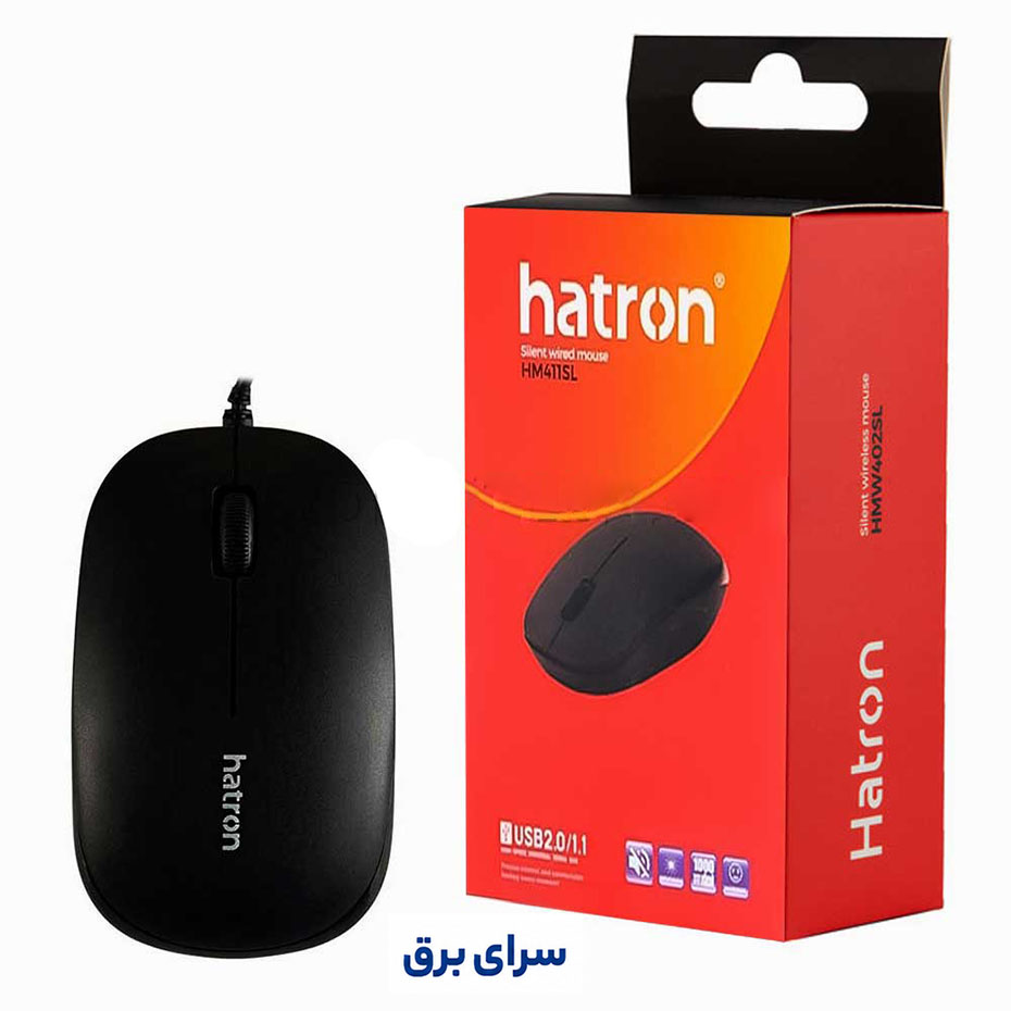 خرید ماوس سیم دار هترون مدل Hatron HM411SL مشکی