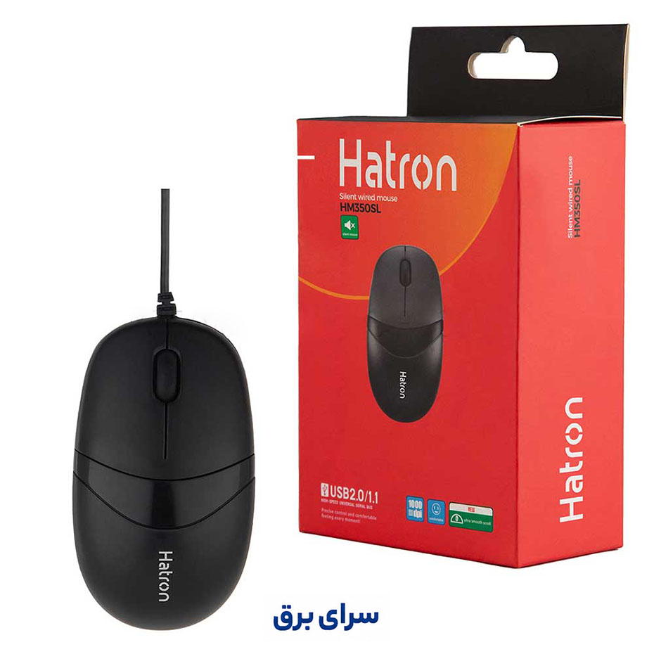 خرید ماوس سیم دار هترون مدل Hatron HM350SL مشکی