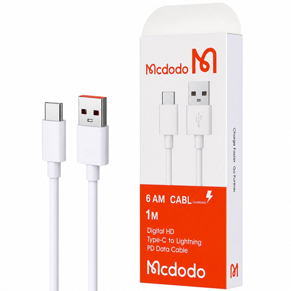 مشخصات کابل شارژ تایپ سی طرح مکدودو مدل MCDODO Type-C 6 AM طول 1 متر