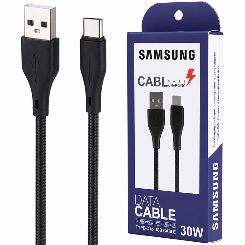 کابل شارژ تایپ سی طرح سامسونگ مدل SAMSUNG Type-C 30W طول 1 متر