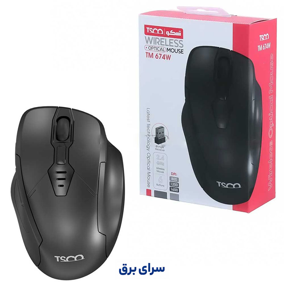خرید ماوس بی سیم تسکو مدل TSCO TM 674W مشکی