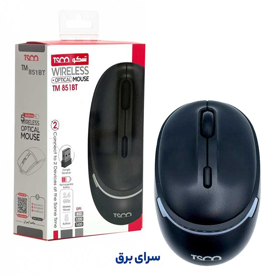 خرید ماوس بی سیم تسکو مدل TSCO TM 851BT مشکی