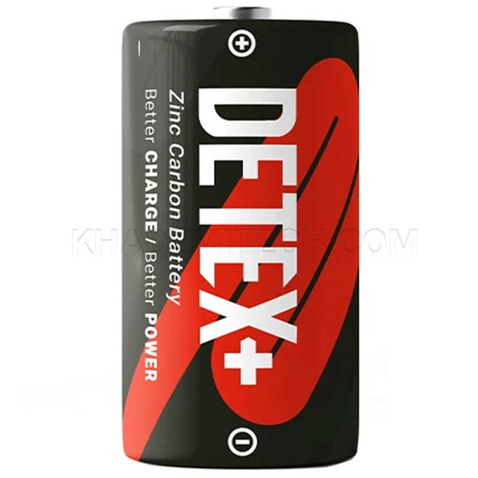 باتری بزرگ سایز D ساده دتکس پلاس مدل DETEX+ Zinc Carbon 1.5V R20P