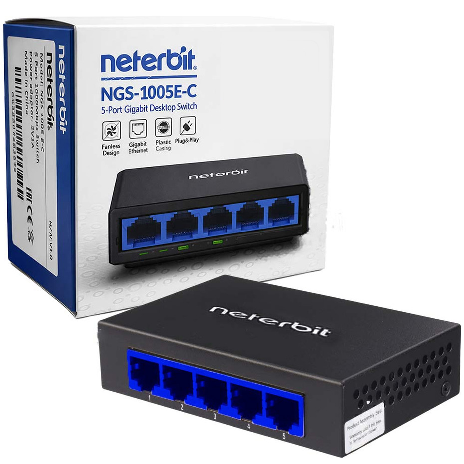 قیمت هاب سوئیچ 5 پورت نتربیت مدل NETERBIT NGS-1005E-C