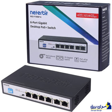 خرید هاب سوئیچ 6 پورت نتربیت مدل NETERBIT NGS-F1006P-A