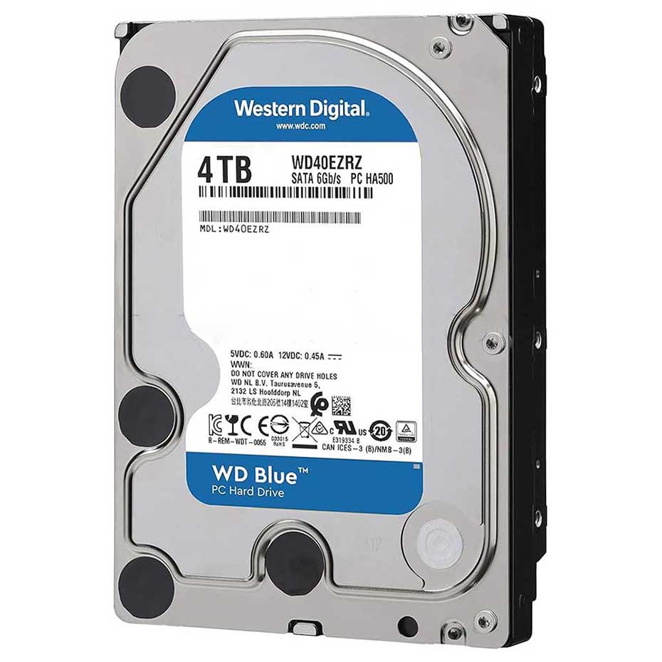 مشخصات هارد اینترنال وسترن دیجیتال مدل HDD WesternDigital WD40EZAX 4TB آبی