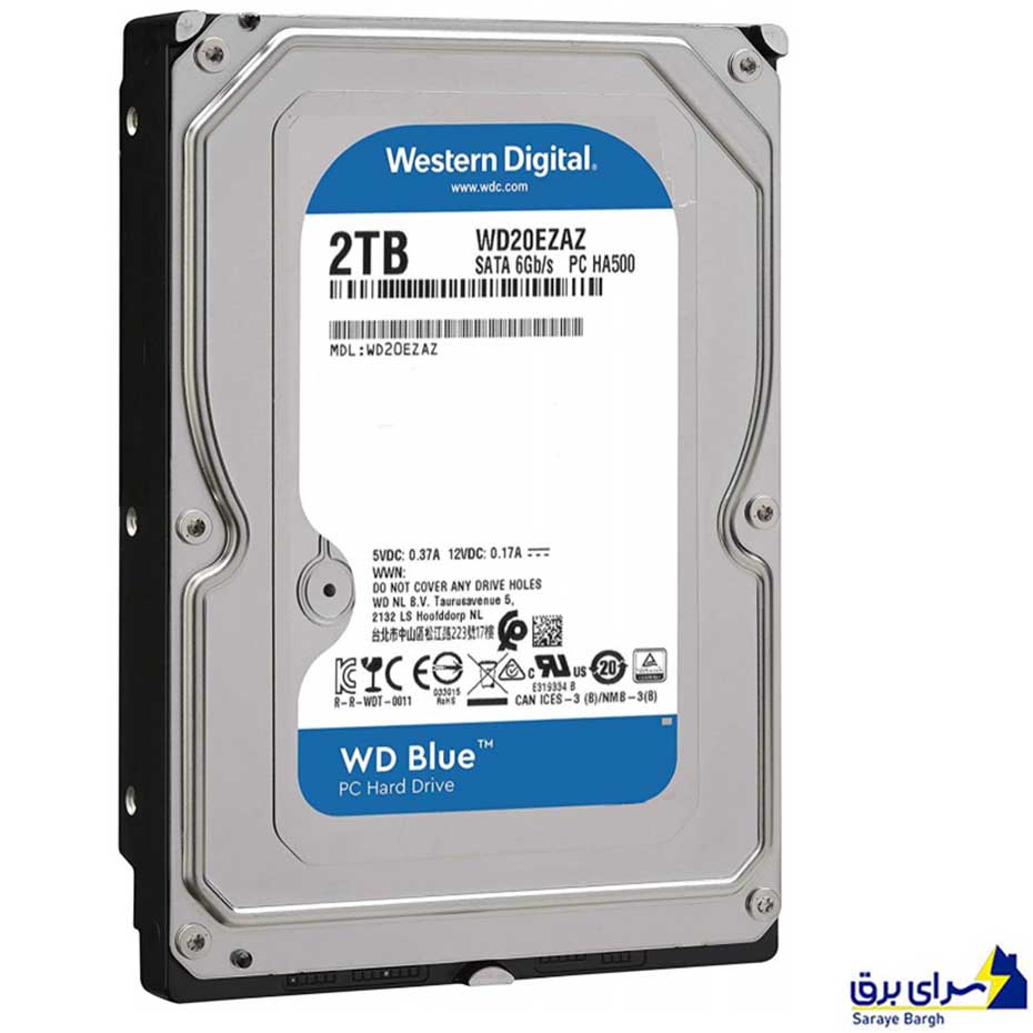 خرید هارد اینترنال وسترن دیجیتال مدل WesternDigital 2TB BLUE HDD WD آبی