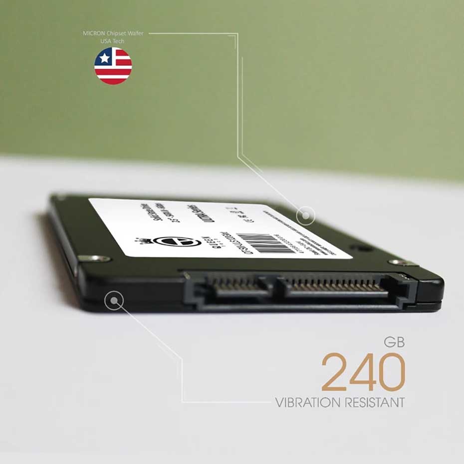 ابعاد هارد SSD اینترنال کوئین تک مدل QUEEN TECH 240GBگارانتی مادام العمر