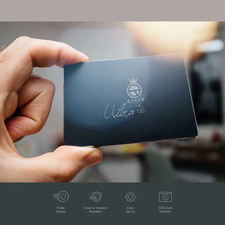 ابعاد هارد SSD اینترنال کوئین تک مدل QUEEN TECH 120GBگارانتی مادام العمر