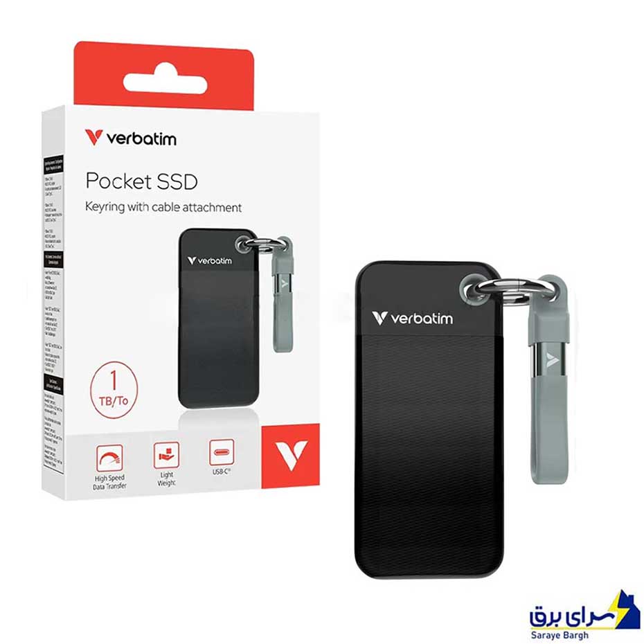 خرید هارد SSD اکسترنال ورباتیم مدل VERBATIM Pocket 1TB طوسی