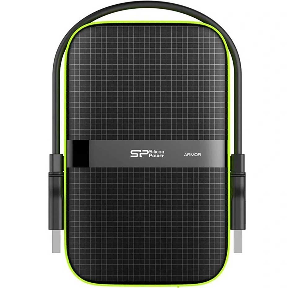 مشخصات هارد اکسترنال سیلیکون پاور مدل Silicon Power Armor A60 4TB مشکی سبز +هدیه فلش سیلیکون پاور Touch T01 32GB